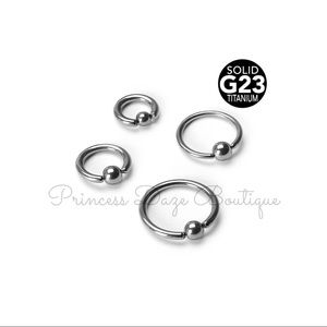 Silver Captive Bead Ring Septum Ear Cartilage Tragus Piercings‎